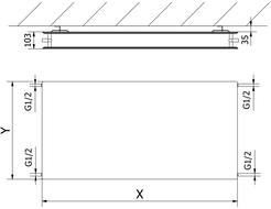 Mexen CHF20 Hygiene Flat панелен радиатор 500 x 500 mm, странично свързване, 431 W, антрацит - W420HF-050-050-66