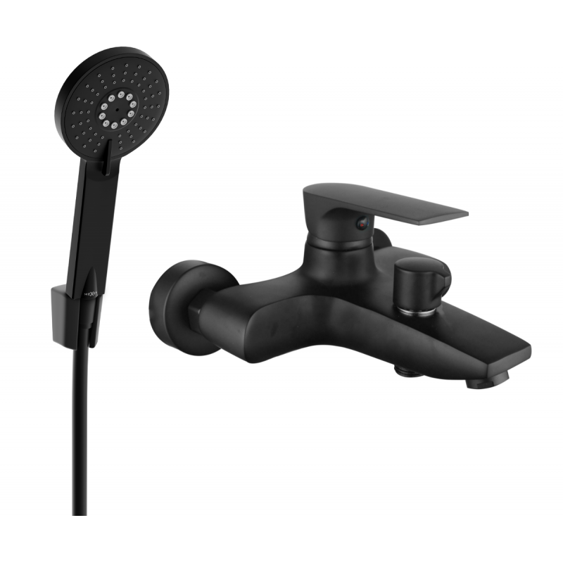 Mexen Axel R40 батерия за вана със смесителен душ, черна - 7383R40-70
