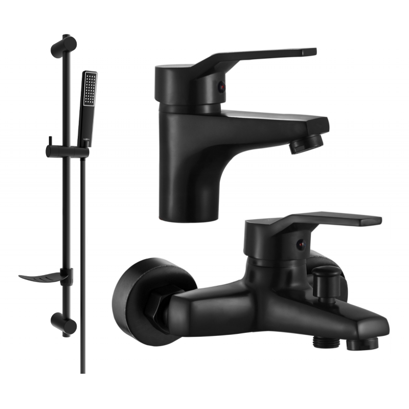Mexen Caro DF72 комплекта за вана, черен - 746603DF72-70