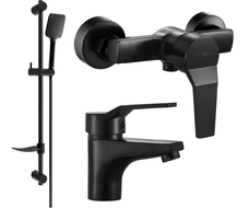 Mexen Caro DF62 комплект за душ, черен - 746604DF62-70