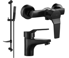 Mexen Caro DF72 комплект за душ, черен - 746604DF72-70