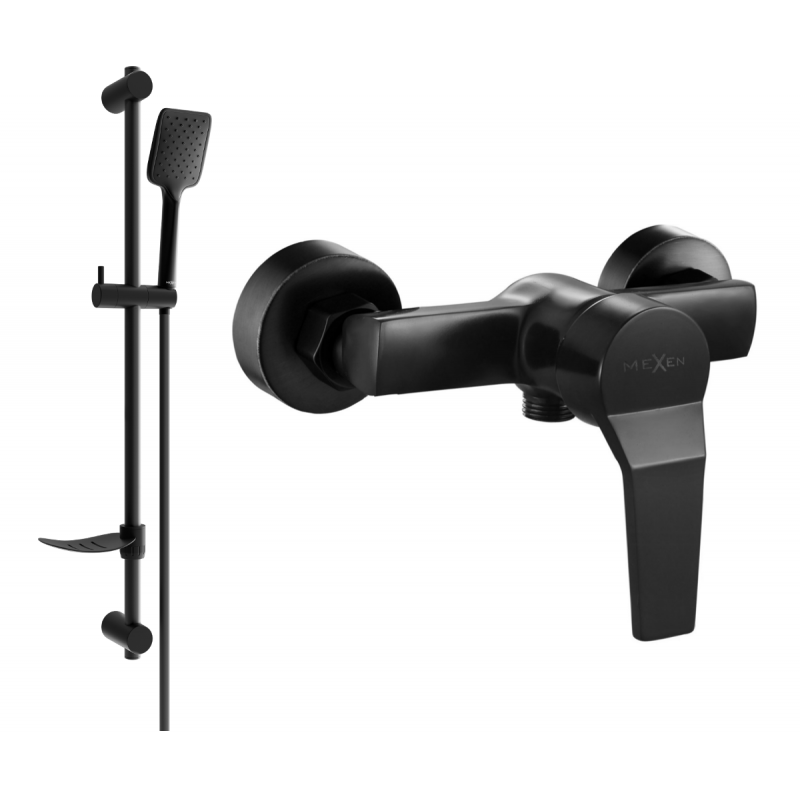 Mexen Caro DF62 душ батерия с душ комплект, черна - 74664DF62-70