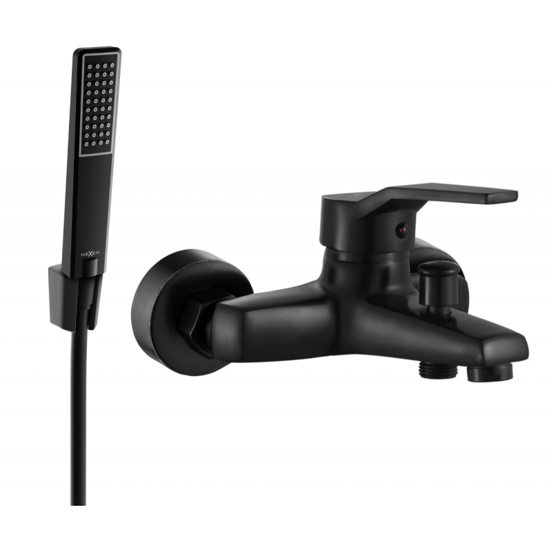 Mexen Caro R72 батерия за вана със сет за душ, черна - 74663R72-70