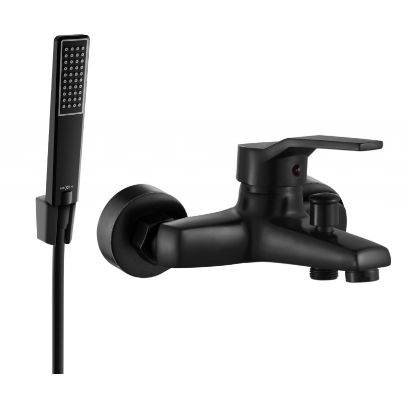 Mexen Caro R72 смесител за вана с душ комплект, черен - 74663R72-70
