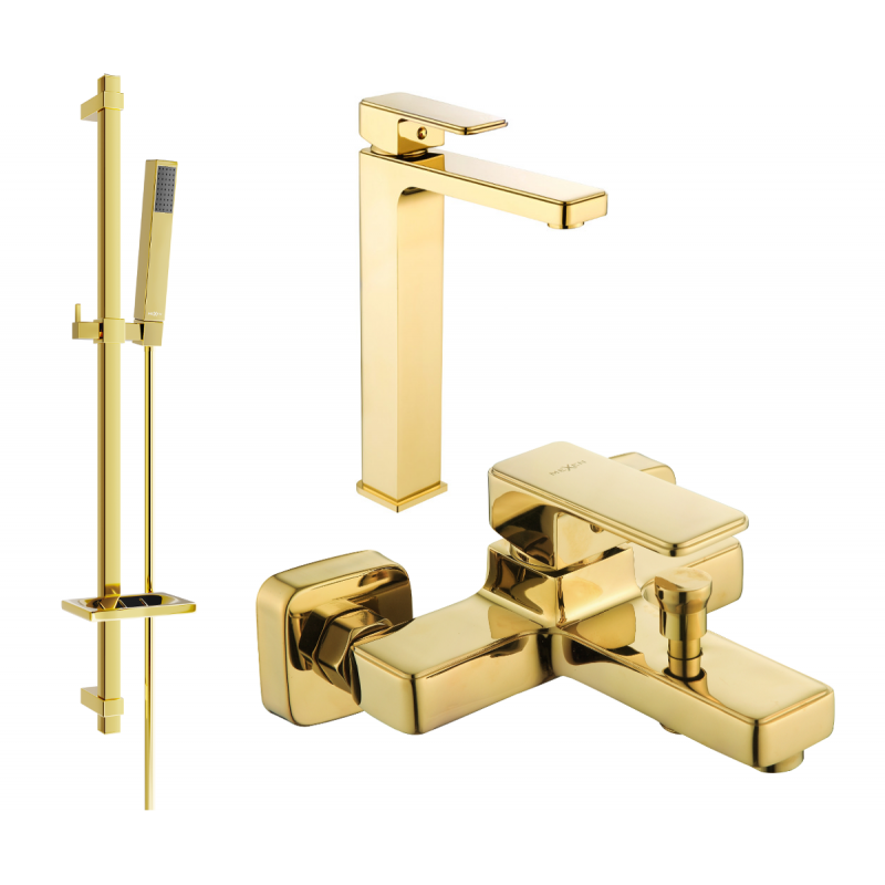 Mexen Cetus DQ77 комплект за вана, златист - 744313DQ77-50