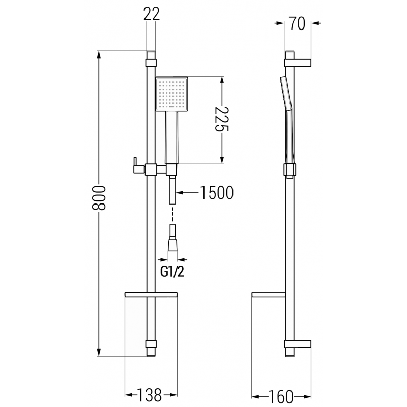 Mexen Cetus DQ45 комплект вана, злато - 744313DQ45-50