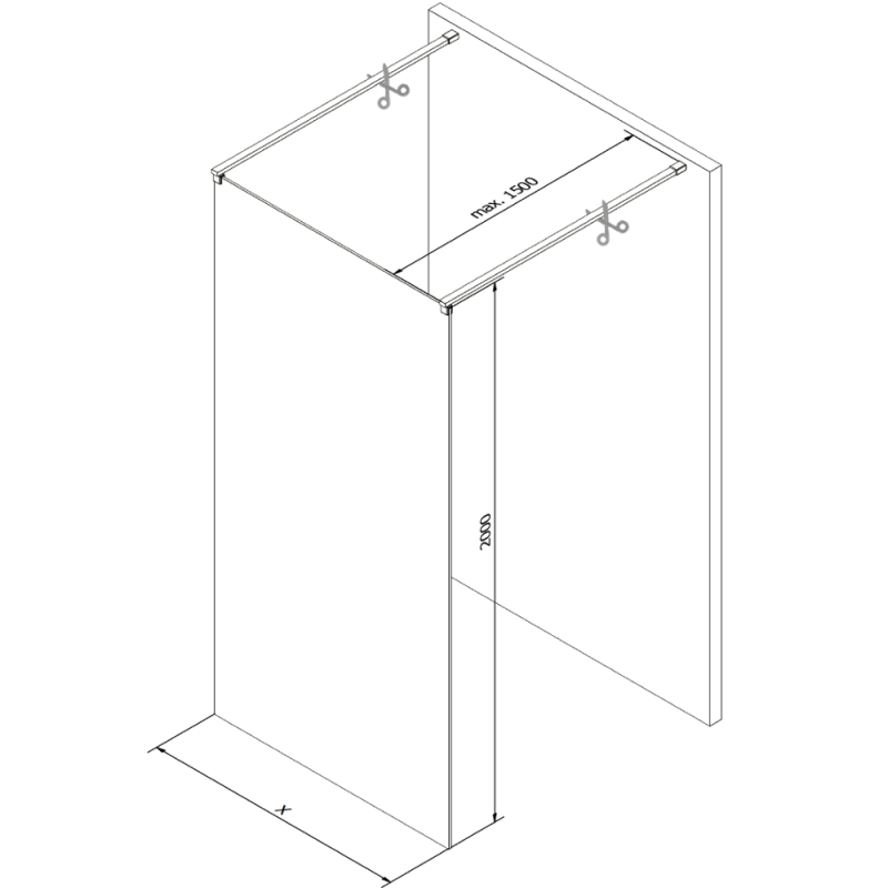 Mexen Kioto свободно стояща душ кабина 120 x 200 cm, ивици 8 mm, gun metal - 800-120-002-95-09