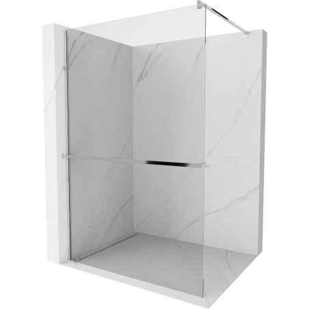 Mexen Kioto+ параван за душ с рафт Walk-in 125 x 200 см, прозрачен, хром - 800-125-121-01-00