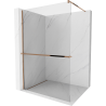 Mexen Kioto+ Душ стена с рафт Walk-in 95 x 200 см, прозрачно, розово злато - 800-095-121-60-00