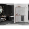 Mexen Kioto+ душова стена с рафт Walk-in 115 x 200 см, прозрачна, розово злато - 800-115-121-60-00