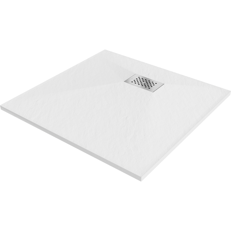 Mexen Hugo квадратен душ корито SMC 90 x 90 см, бял, капак от неръждаема стомана - 42109090-X