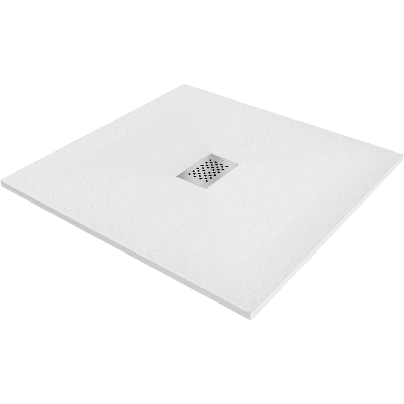 Mexen Hugo квадратен душ кабина SMC 100 x 100 см, бял, покривна решетка inox - 42101010-X