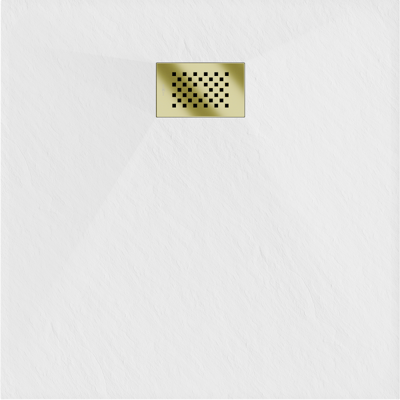 Mexen Hugo квадратен душов поддон SMC 80 x 80 cm, бял, златен капак - 42108080-G