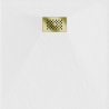 Mexen Hugo квадратен душ 80 x 80 см, бял, златна капачка - 42108080-G