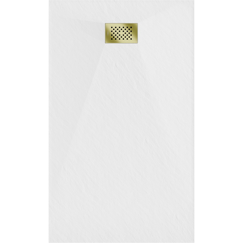 Mexen Hugo правоъгълна душ кабина SMC 150 x 80 см, бяла, златна обвивка - 42108015-G