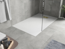 Mexen Hugo правоъгълна душ кабина SMC 140 x 90 cm, бяла, златна маскировка - 42109014-G