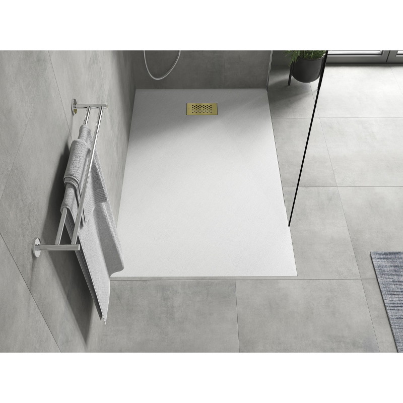 Mexen Hugo правоъгълно корито SMC 150 x 90 cm, бяло, златен капак - 42109015-G