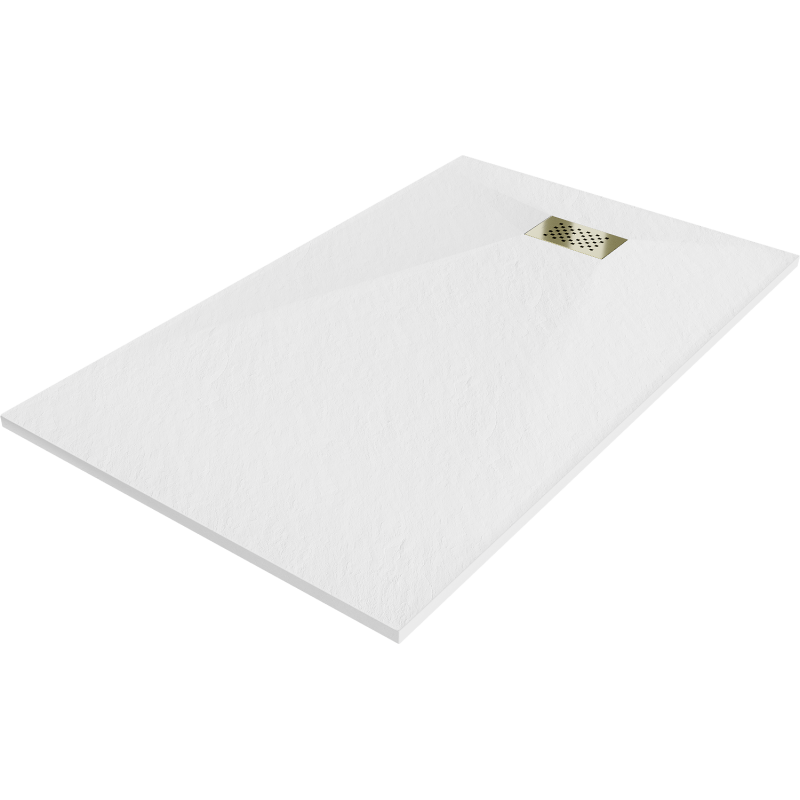 Mexen Hugo правоъгълен душ кабина SMC 160 x 90 см, бял, златна капачка - 42109016-G