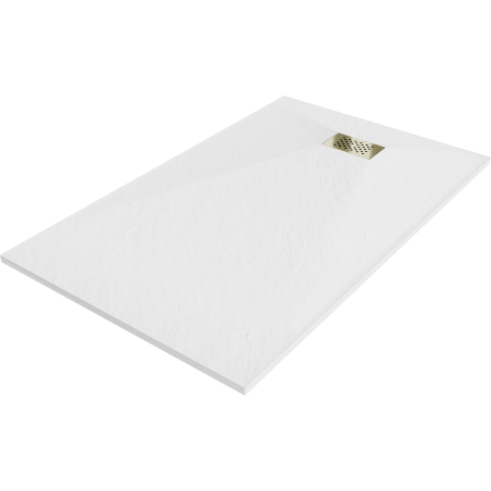 Mexen Hugo правоъгълен душ кабина SMC 160 x 90 см, бял, златна капачка - 42109016-G