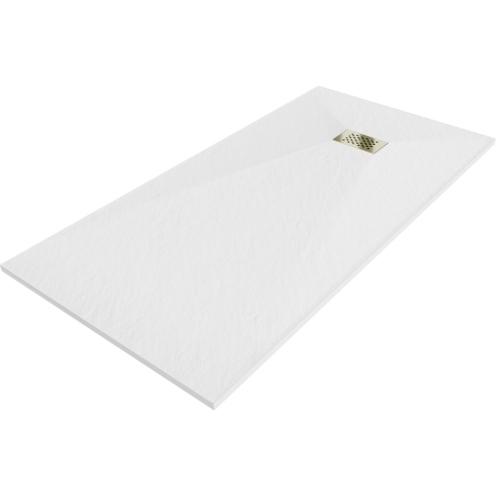 Ректангуларен поддушник Mexen Hugo SMC 180 x 90 cm, бял, златна капачка - 42109018-G