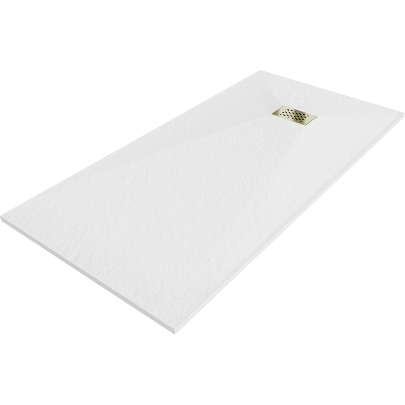 Mexen Hugo правоъгълно корито SMC 170 x 90 cm, бял, златна обвивка - 42109017-G