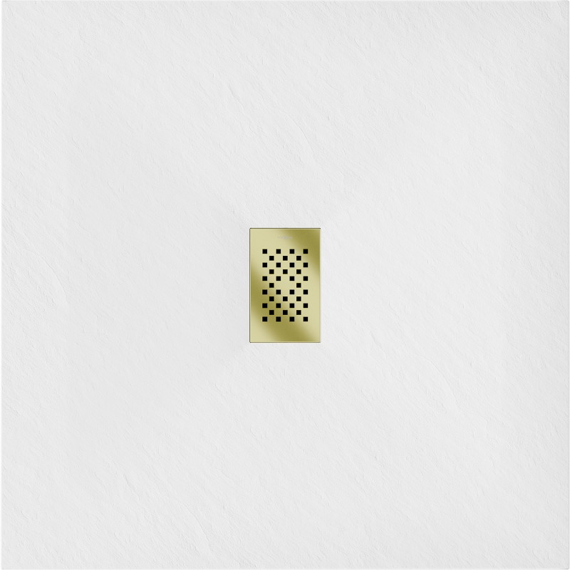 Mexen Hugo квадратен душ поддушник SMC 100 x 100 см, бял, златна маска - 42101010-G