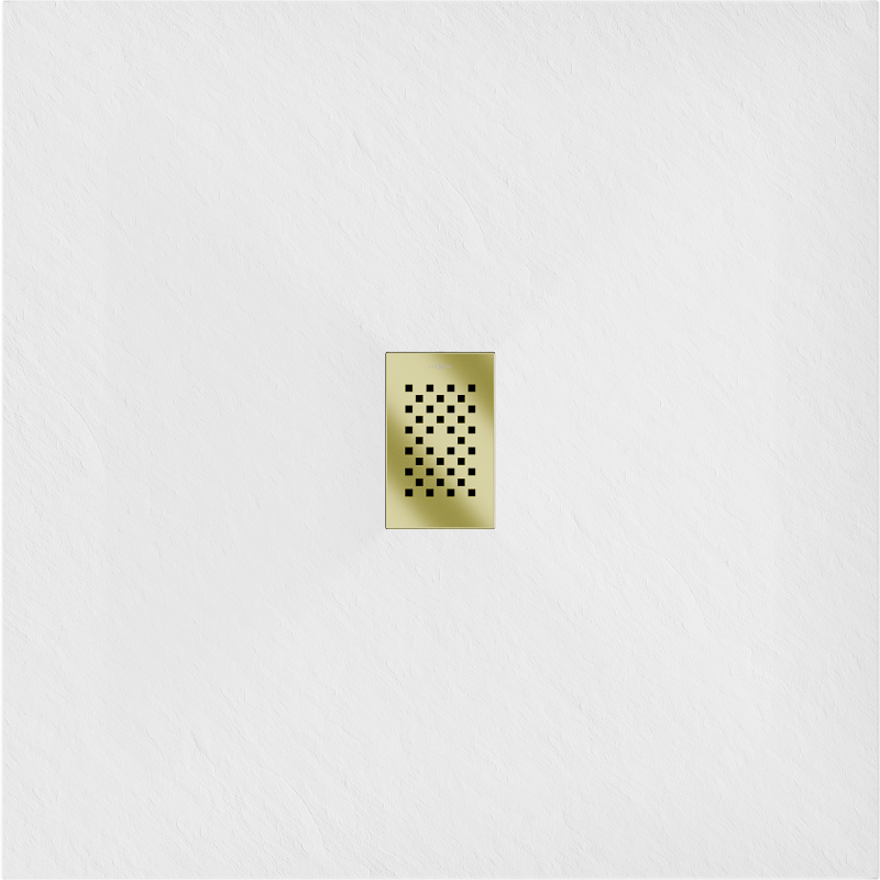 Mexen Hugo квадратен душов поддон SMC 100 x 100 cm, бял, златен капак - 42101010-G