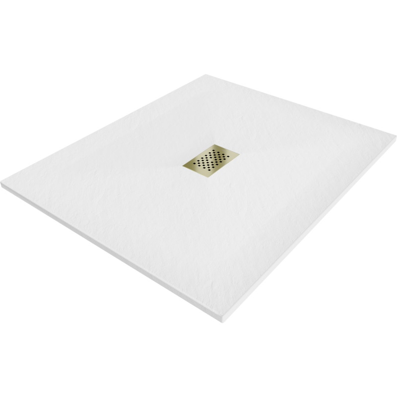 Mexen Hugo правоъгълна душкабина SMC 120 x 100 см, бяла, златен капак - 42101012-G