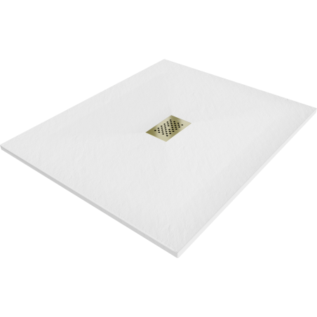 Mexen Hugo правоъгълна душкабина SMC 120 x 100 см, бяла, златен капак - 42101012-G