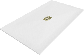 Mexen Hugo правоъгълен душ кабина SMC 150 x 100 см, бял, златна маска - 42101015-G