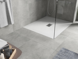 Mexen Hugo правоъгълен корито SMC 110 x 100 см, бял, покривна решетка инокс