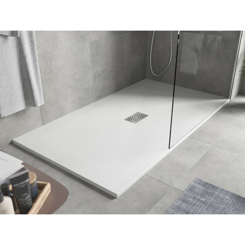 Mexen Hugo правоъгълен душ корито SMC 180 x 100 cm, бял, инокс декоративен капак