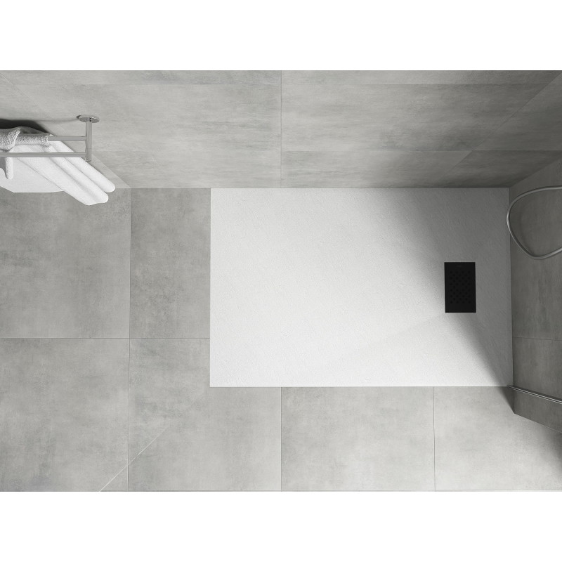 Mexen Hugo правоъгълно душово корито SMC 110 x 90 cm, бял, черен капак - 42109011-B