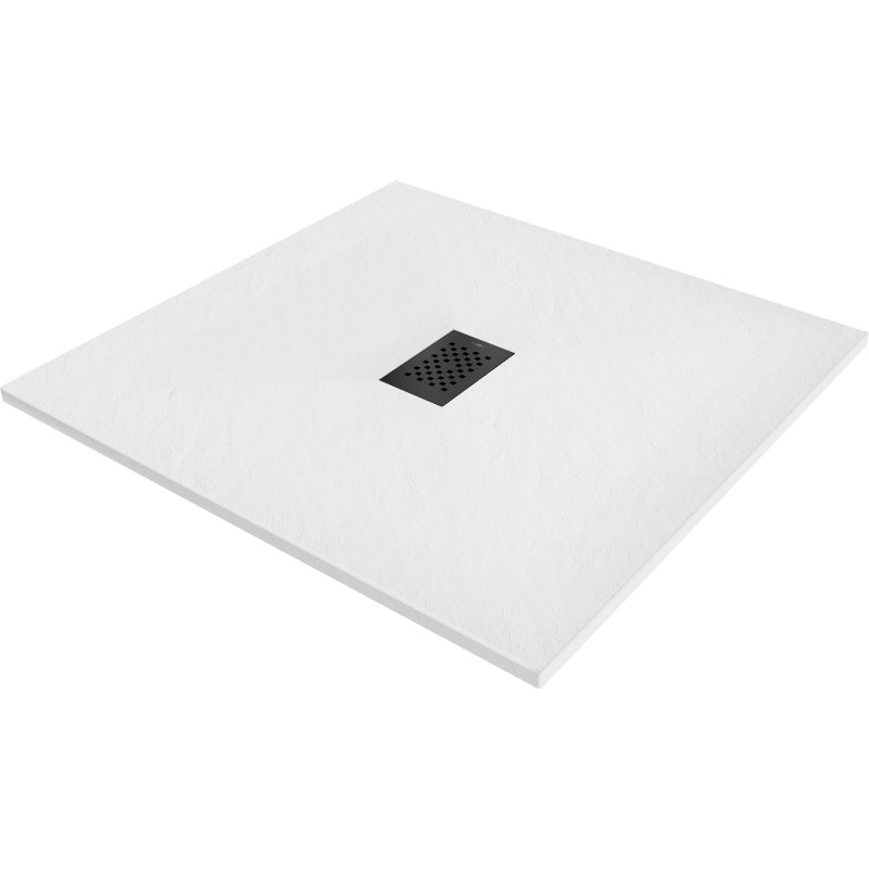 Mexen Hugo квадратен душ поддушник SMC 100 x 100 см, бял, с черно покритие - 42101010-B