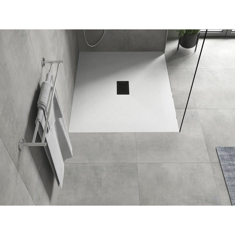Mexen Hugo правоъгълна душ кабина SMC 140 x 100 см, бяла, черен капак - 42101014-B