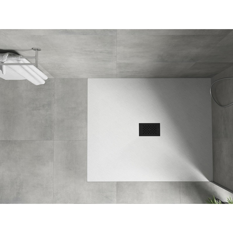 Mexen Hugo правоъгълна душ кабина SMC 140 x 100 см, бяла, черен капак - 42101014-B