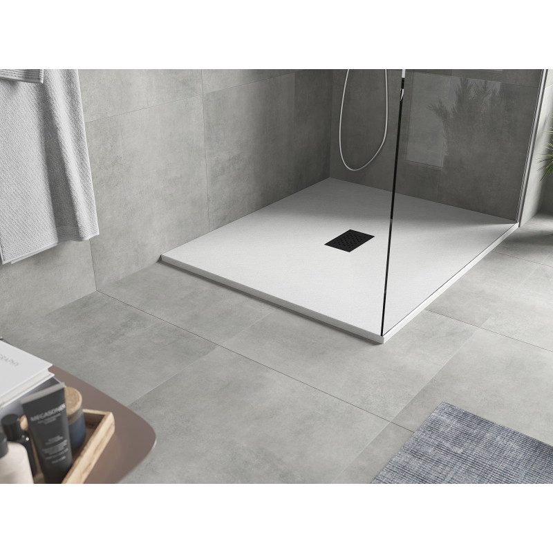 Mexen Hugo правоъгълно корито SMC 110 x 100 см, бяло, черен капак - 42101011-B