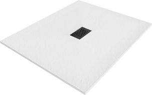 Mexen Hugo правоъгълно корито SMC 130 x 100 см, бял, черно капаче - 42101013-B