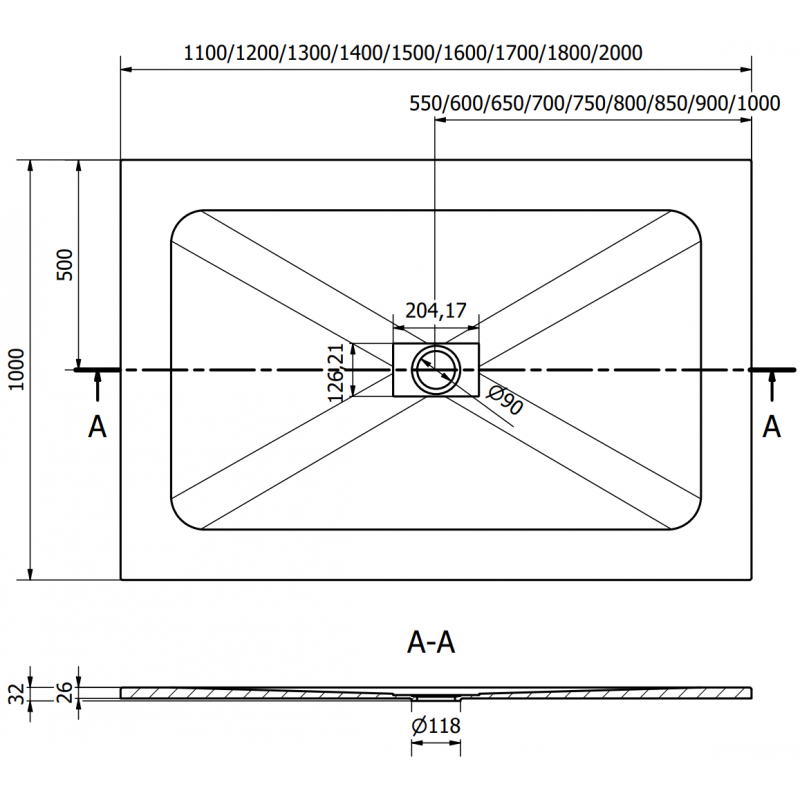 Mexen Hugo правоъгълен душ корито SMC 120 x 100 см, бял, черен капак - 42101012-B