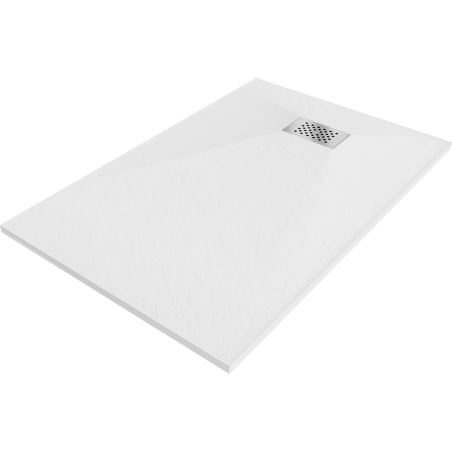 Mexen Hugo правоъгълен душ поддон SMC 110 x 80 cm, бял, капак инокс - 42108011-X