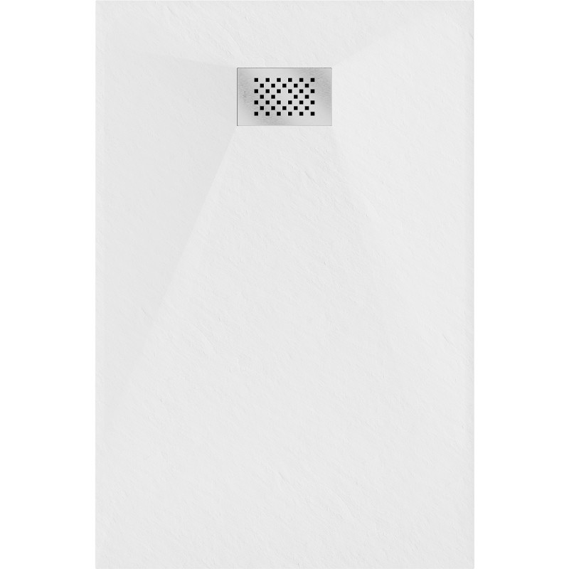 Mexen Hugo правоъгълен душ поддон SMC 110 x 80 cm, бял, капак инокс - 42108011-X