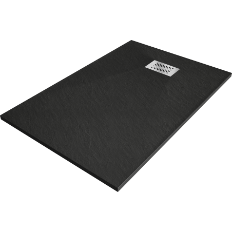 Mexen Hugo правоъгълно корито SMC 110 x 70 cm, черно, капак inox - 42707011-X