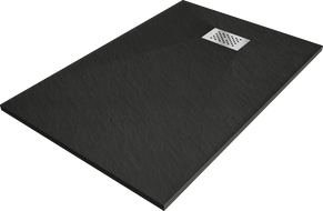 Mexen Hugo правоъгълно корито SMC 110 x 70 cm, черно, капак inox - 42707011-X