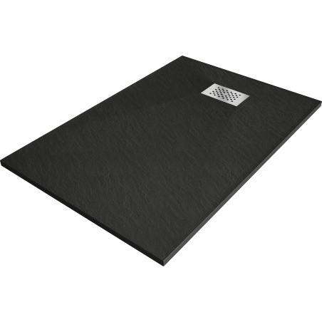 Mexen Hugo правоъгълна душ кабина SMC 130 x 70 см, черна, метална капачка инокс