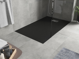 Mexen Hugo правоъгълна душ основа SMC 140 x 80 см, черна, инокс маскировка