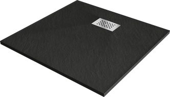 Mexen Hugo квадратен душов поддушник SMC 90 x 90 см, черен, иноксов капак - 42709090-X