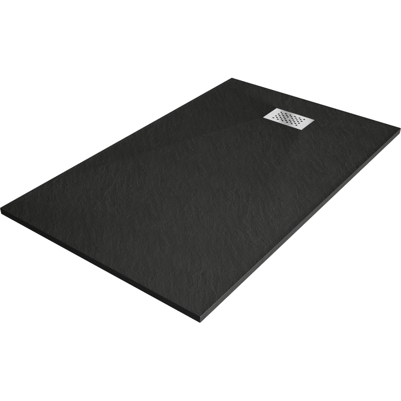 Mexen Hugo правоъгълен поддушов корито SMC 140 x 90 см, черен, с иноксова