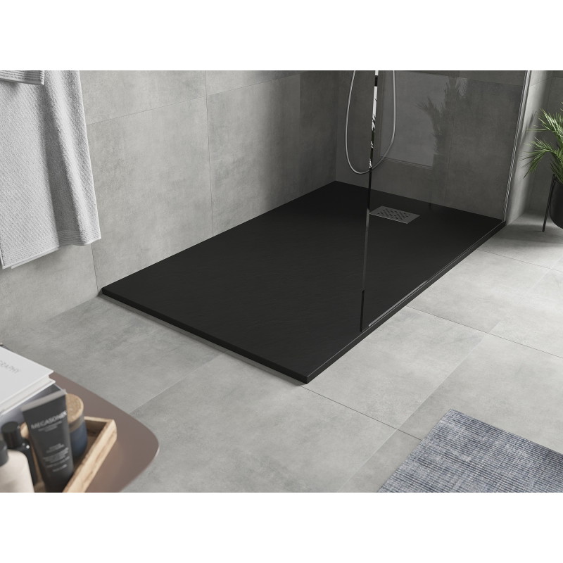 Mexen Hugo правоъгълно душово корито SMC 150 x 90 cm, черно, инокс покритие