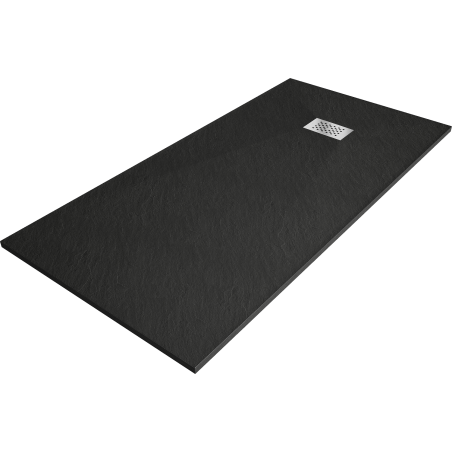 Mexen Hugo правоъгълна поддушова корита SMC 170 x 90 см, черна, инокс капак