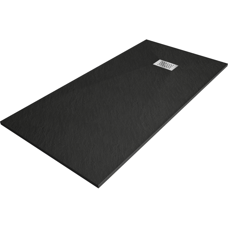 Mexen Hugo правоъгълен душ-кабинен поднос SMC 180 x 90 cm, черен, инокс капак - 42709018-X